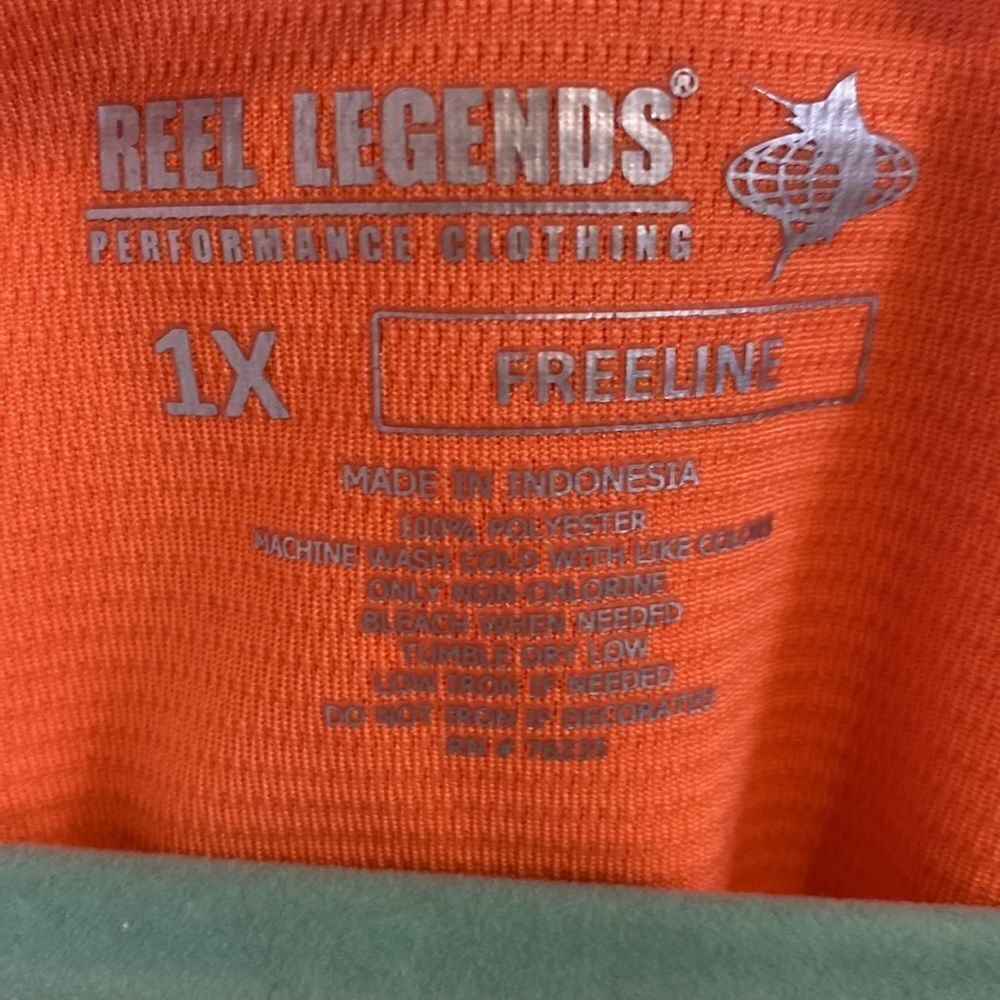 Reel Legends Performance Short Sleeve Tee Shirt Fishing Boating or Beach 1X - Picture 2 of 4